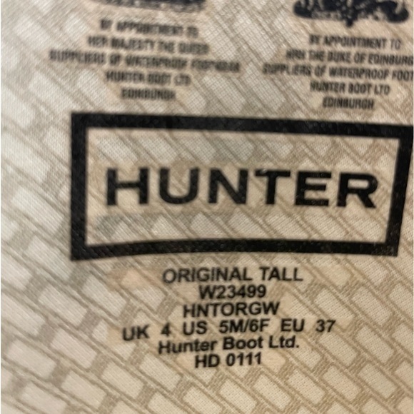 Hunter Size 5 Tall Rain Boots - Matte Black - Picture 6 of 8